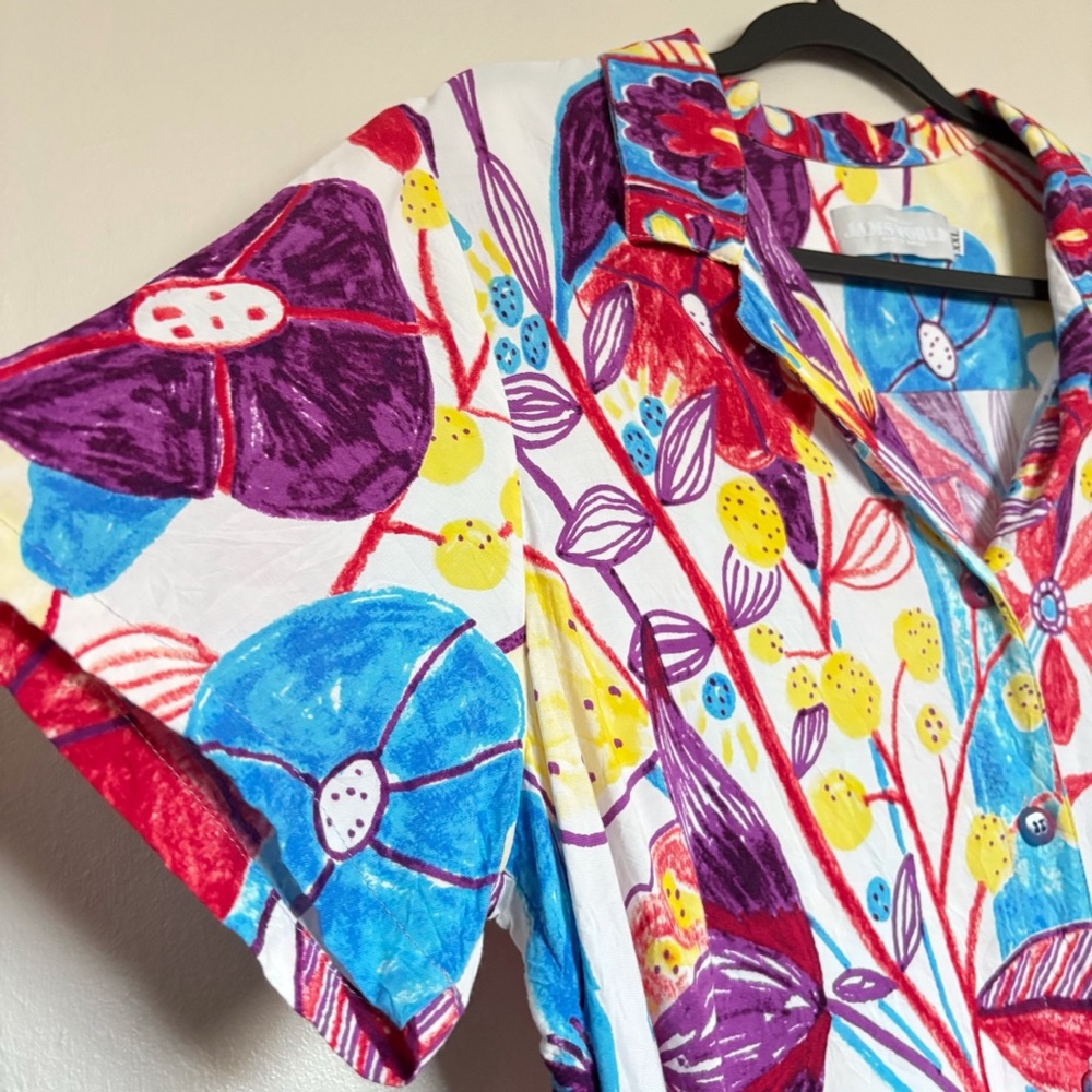 Jams World Retro Shirt in Trinity Size XXL Hawaiian Tropical Camp Shirt - Picture 4 of 7